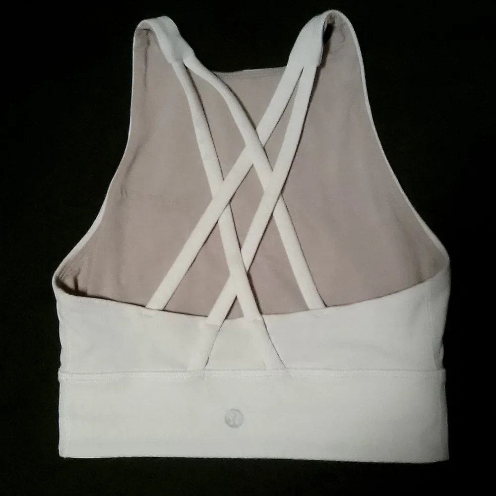 Lululemon White Alignment Long Line Bra - Picture 1 of 2